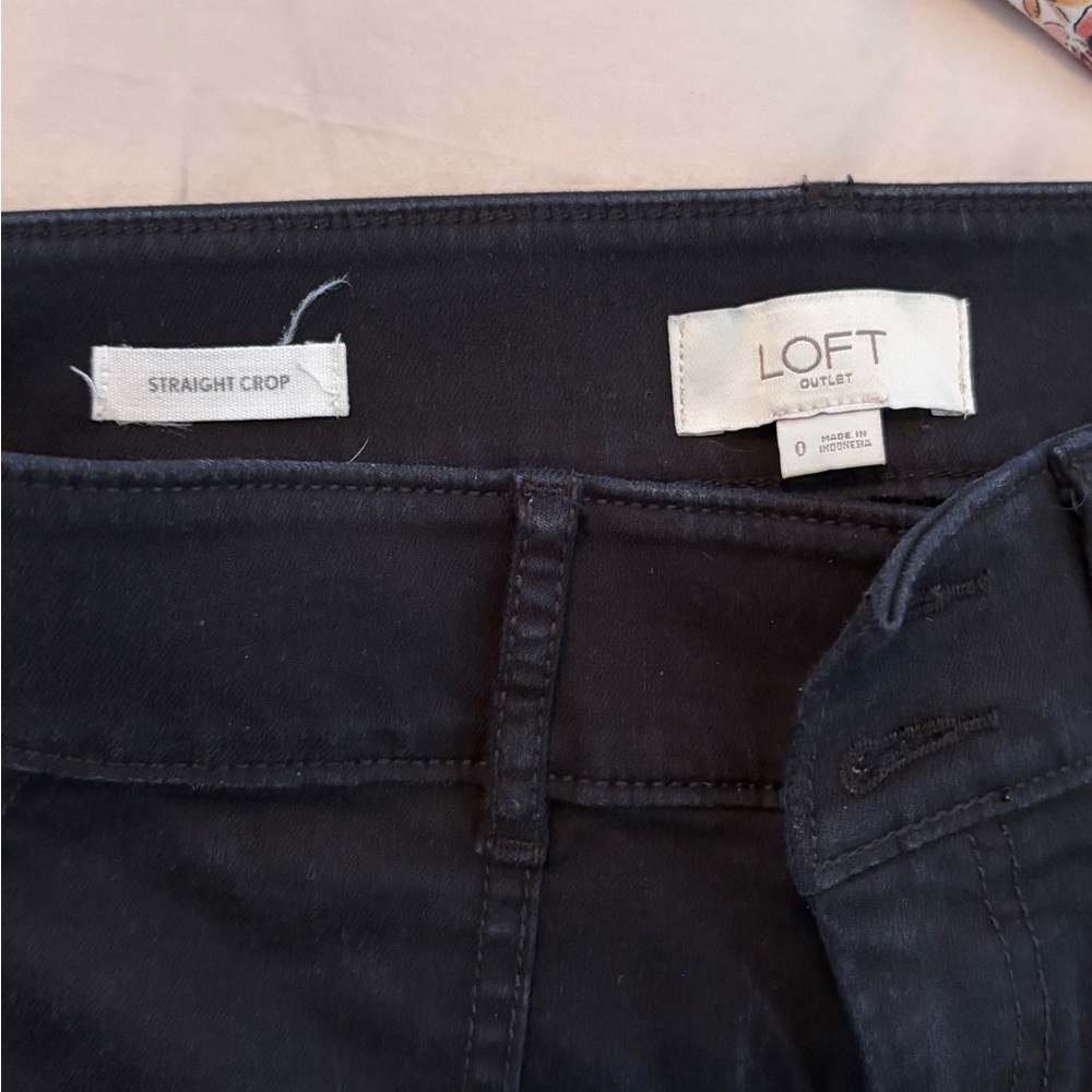 LOFT Women's Dark Straight Crop Jeans
